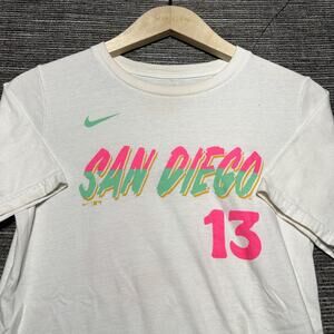 Padres Machado City Connect Shirt Youth L 14/16 White Short Sleeve STAINS